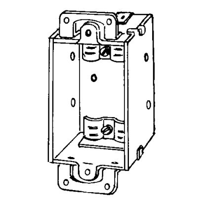 Emerson Electric Appleton® 95 Square Corner Non-Gangable Switch Box With CL-26 Nonmetallic Sheathed Cable Clamp, Steel, 7.5 cu-in Capacity, 1 Gangs, 4 Knockouts