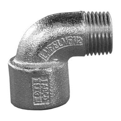 Appleton® UNILETS® ELMF90-50 Dust-Ignitionproof Explosionproof Conduit Elbow, 1/2 in Trade, 90 deg, Malleable Iron, Zinc Electroplated