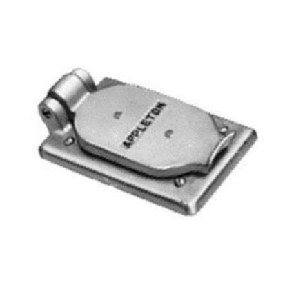 Emerson Electric Appleton® FSK-1VDR Cast Device Box Cover With Stainless Steel Screws and Gasket, 4-9/16 in L x 2-13/16 in W, Duplex Receptacle Cover, Malleable Iron