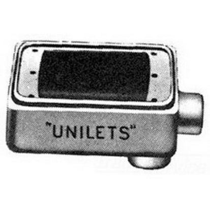 Emerson Electric Appleton® UNILETS™ FSLA-1-75 Type FSLA Heavy Duty Shallow Device Box With Internal Ground Screw, Malleable Iron, 25 cu-in Capacity, 1 Gangs, 2 Outlets, 2 Knockouts, 6.06 in H x 2.81 in W x 2 in D