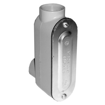 Appleton® NEER™ LB50DCG Type LB Conduit Outlet Body With Cover and Gasket, 1/2 in Hub, 4.3 cu-in, Die Cast Copper Free Aluminum, Epoxy Powder Coated