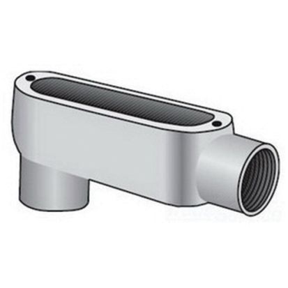 Emerson Electric O-Z/Gedney LB75A Type LB Conduit Outlet Body, 3/4 in Hub, 7.3 cu-in, Sand Cast Copper Free Aluminum, Aluminum Enamel/Epoxy Powder Coated