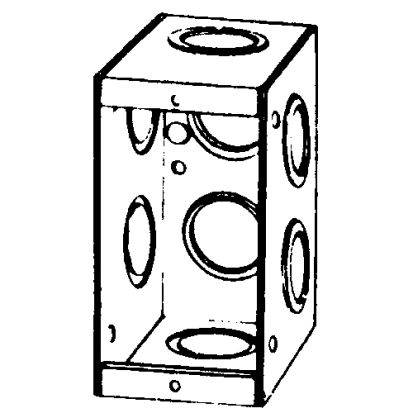 Appozgcomm M1-250 M1 Series Non-Gangable Welded Masonry Box, Steel, 15.5 cu-in, 1 Gangs, 8 Outlets, 8 Knockouts