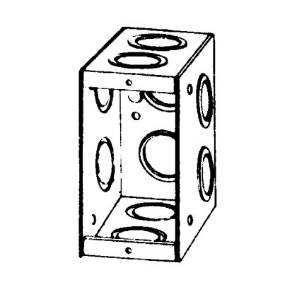 Appozgcomm M1-350 M1 Series Non-Gangable Masonry Box, Steel, 22 cu-in, 1 Gangs, 10 Outlets, 10 Knockouts