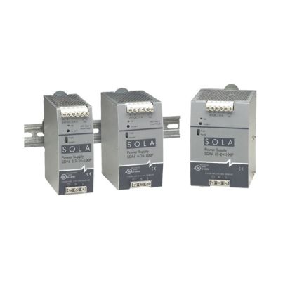 Emerson Electric SolaHD SDN10-24-100P SDN-P Compact Power Supply, 115/230 VAC Input, 24 VDC Output, 240 W Power Rating, 2.2/1 A, DIN Rail Mount