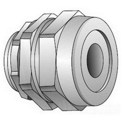 Emerson Electric O-Z/Gedney SR-504 Strain Relief Straight Cord Connector, 1/2 in Trade, 0.3 to 0.4 in Cable Openings, Malleable Iron, Zinc Plated