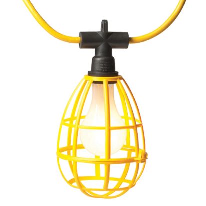 Engineered Products EPCO 16010 Deluxe Temporary Cord Light, Incandescent/CFL/LED, 150 W Fixture, Yellow, 10 Lamps