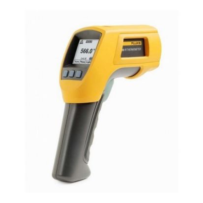 Fluke® FLUKE-566 Infrared and Contact Thermometer, -40 to 1202 deg F, +/- 1%, 1 in at 30 in Focus Spot, 0.1 to 1 u, (2) AA/LR6 Battery