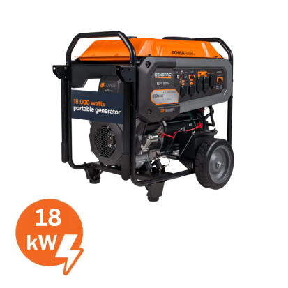Generac 8917 Heavy Duty Generator, 120/240 V AC, 75 A, 18000 W Starting/22500 W Running Power Rating, OHV Engine, 3600 rpm Speed