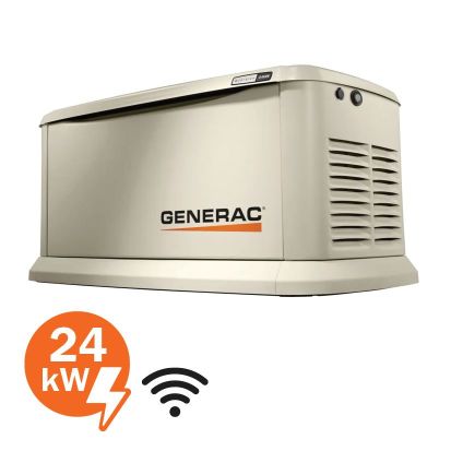 Generac 7209 Guardian Series 1-Phase Air-Cooled Standby Generator With Free Mobile Link, 240 V AC, 87.5/100 A, 60 Hz, 21/24 kW Power Rating