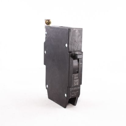 GE TEY130 Compact Lighting Panel Circuit Breaker With Copper/Aluminum Load Lug, 120/240/277 VAC, 30 A, 65/14 kA Interrupt, 1 Pole, LI/Non-Interchangeable Thermal Magnetic Trip