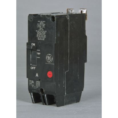 GE TEY220 Compact Lighting Panel Circuit Breaker With Copper/Aluminum Load Lug, 120/240/277 VAC, 20 A, 65/14 kA Interrupt, 2 Poles, LI/Non-Interchangeable Thermal Magnetic Trip