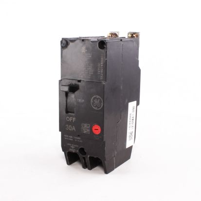 GE TEY230 Compact Lighting Panel Circuit Breaker With Copper/Aluminum Load Lug, 120/240/277 VAC, 30 A, 65/14 kA Interrupt, 2 Poles, LI/Non-Interchangeable Thermal Magnetic Trip