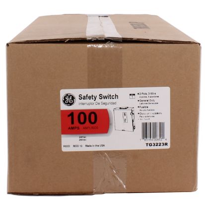 GE Spec-Setter™ TG3223R TG Series Fusible General Duty Safety Switch, 240 VAC, 100 A, 7-1/2 hp Standard Fuse/15 hp Time Delay, 2 Poles