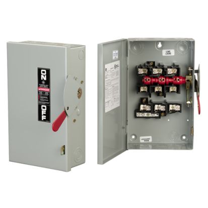 GE Spec-Setter™ TG3222 TG Series Fusible General Duty Safety Switch, 240 VAC, 60 A, 3 hp Standard Fuse/10 hp Time Delay, 2 Poles
