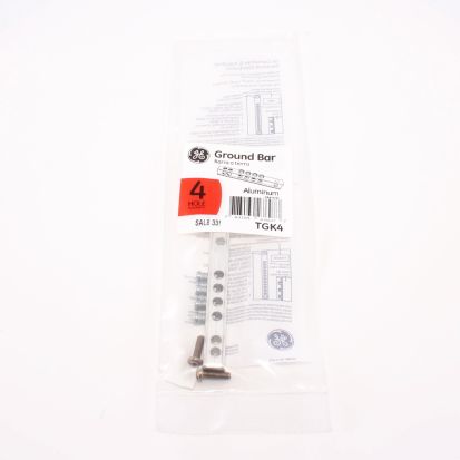 GE PowerMark Gold™ TGK4 4-Hole Equipment Ground Bar Kit, 14 to 4/12 to 10 AWG Aluminum/Copper/Solid/Stranded Conductor, 4 Terminals, For Use With PowerMark Gold™ and PowerMark Plus™ Loadcenter