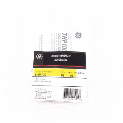 GE THP100 1-Phase Padlockable Handle Lock, 1 Poles, For Use With TQB/TQL-Frame Molded Case Circuit Breaker and Power Mark Gold™ and Plus™ THQL Series Circuit Breaker, Snap-On Mount