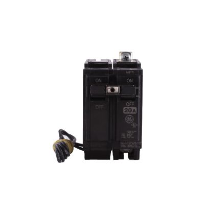 GE THQB1120ST1 Type THQB Molded Case Miniature Supplementary Protector, 120/240 VAC, 20 A, 10 kA Interrupt, 1 Pole, LI/Thermal Magnetic/Shunt Trip