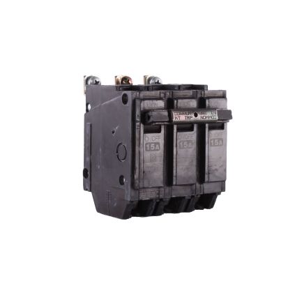 GE Q-Line® THQB32015 A-Series™ II Miniature Circuit Breaker, 120/240 VAC, 15 A, 10 kA Interrupt, 3 Poles, LI/Non-Interchangeable Thermal Magnetic Trip