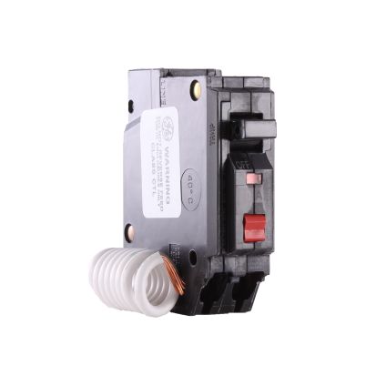 GE Q-Line® THQL1120GFT Model 3 Self-Test Ground Fault Circuit Breaker, 120 VAC, 20 A, 10 KA Interrupt, 1 Poles, Non-InterchanGEable/LIG Trip