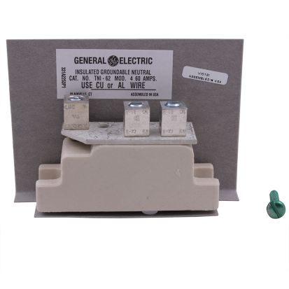 GE Industrial Solutions TNI62 Insulated Neutral Kit, For Use With Spec-Setter™ NEMA 1 TH3361 Fusible Disconnect Safety Switch, 30 A, 600 VAC, 12 to 2 AWG Aluminum/Copper