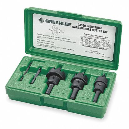 Greenlee 635 Hole Cutter Kit 5 Pieces Carbide Tip Werner Electric