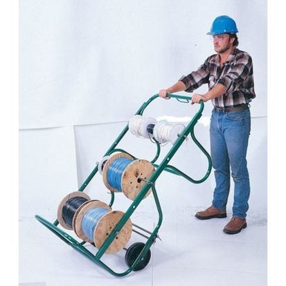 Greenlee® 911 Movable Cable Wire Reel Cart, 54-1/2 in L x 27 in W x 26-1/2 in H, Green