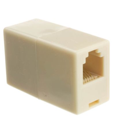 Gruber 21-328111-0000I0 Telephone Coupler 6P4C Straight Beige