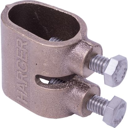Harger® 302U Heavy Duty Mechanical Universal Ground Rod Clamp, 1/2 to 3/4 in Rod, 6 AWG to 350 kcmil Conductor, Bronze