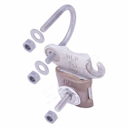 Harger® CPC1.5/2 U-Bolt Pipe Clamp, 1-1/2 to 2 in Pipe, 3/8 in Rod, Bronze, Electro-Plated Tin