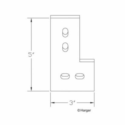 Harger® CU1435EL90FLKIT Elbow and Splicer, 5 in H x 3 in W x 1/4 in THK Plate, Copper