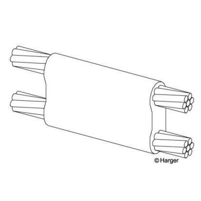 Harger® Ultraweld PT2S2SB Type PT Weld Metal Mold, 2 AWG Conductor, Cable to Cable Connection, Graphite