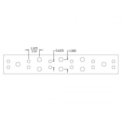 Harger® TGBI14212TGB TIA-607 Style Ground Bar, 12 in L x 2 in W x 1/4 in H