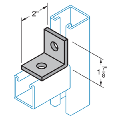 Haydon A-302, 73205, H-Strut Perpendicular 2 Hole 90 Degree Connection Angle, 2 Inch, EG Angle Bracket