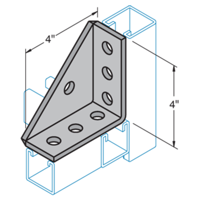 Haydon A-335, 73397, H-Strut Universal Corner Support Bracket, 4 Inch, EG Angle Bracket