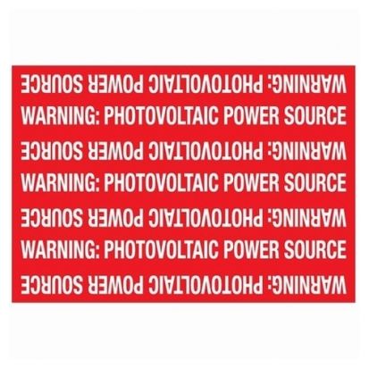 HELLERMANNTYTON 596-00208 PHO-VOLTAIC POWER SOURCE", 7.25" X 5"