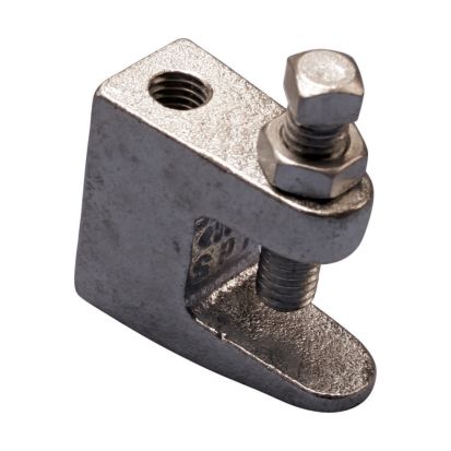 nVent CADDY 3000037EG Universal Beam Clamp, 3/8 in Rod, 3/4 in THK Flange, 250/500 lb Load, Steel, Electro-Galvanized