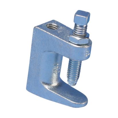 nVent CADDY 3100037EG Universal Beam Clamp, 3/8 in Rod, 1-1/4 in THK Flange, 250/500 lb Load, Steel, Electro-Galvanized