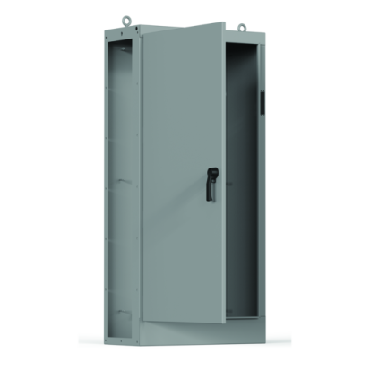 nVent HOFFMAN AU84X4018LUCLP Universal Free Stand Left Side Open, 84.13x40.24x18.11, Gray, Mild Steel