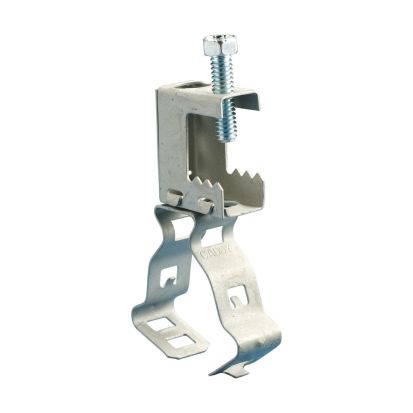 nVent CADDY BC812M Type BC-M Conduit to Beam Clamp, 1/2 to 3/4 in Conduit, 1/2 in THK Flange, 100 lb Load, Steel, CADDY® Armor