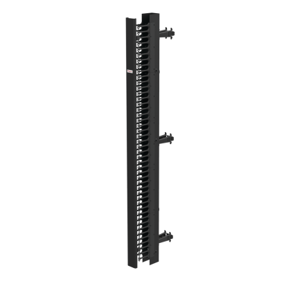 nVent HOFFMAN CABLETEK™-EC EC3D7 DOFRY 2-Sided Vertical Cable Manager, 84 in H x 18 in W x 3-1/2 in D, Steel, Black