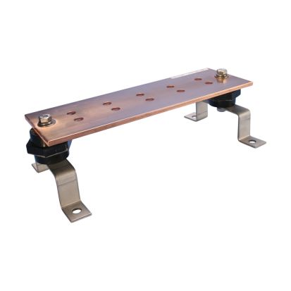 nVent ERICO EGBA14224GG Grounding Busbar, w/Insulators and Brackets, GG, 24" x 2" x 0.25"