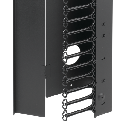 nVent HOFFMAN ProLine™ CABLETEK™ PVF207 DPY Vertical Cable Manager, 73.52 in H x 3.36 in W x 8-3/4 in D, Steel, Black
