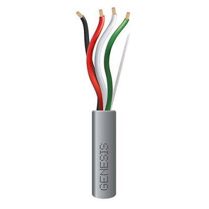 Honeywell 21221009 GENESIS Type CMR/CL2R/FT4 Unshielded Low Voltage Cable, 300 VAC, (4) 16 AWG Bare Copper Conductor, 1000 ft L
