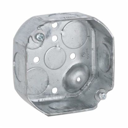 Hubbell RACO 125 Octagon Box, Steel, 15.5 cu-in, 8 Knockouts