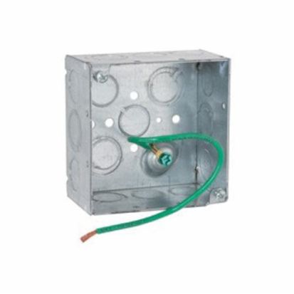 RACO® 232SM Square Box With Conduit Knockout, Steel, 30.3 cu-in Capacity, 16 Knockouts, 4 in H x 4 in W x 2-1/8 in D