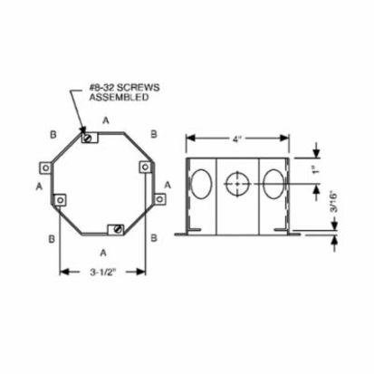 Hubbell RACO 271 Concrete Ring, 2-1/2 in L x 4 in W x 2-1/2 in D, Steel