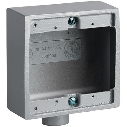 Hubbell Killark 2FS-2 2FS/FD Cast Device Box, Copper-Free Aluminum, 32 cu-in Capacity, 2 Gangs, 2 Outlets, 4-5/8 in L x 11/16 in W x 4-11/16 in H