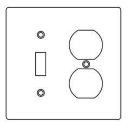 Hubbell Killark 2FTA FS/FD Device Box Cover, 4-9/16 in L x 4-5/8 in W, Duplex Receptacle/Toggle Switch Cover, Stamped Aluminum