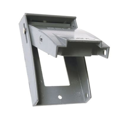 Hubbell BELL Rayntite 5028-0 Weatherproof Outlet Box Cover, 4-1/2 in L x 2-3/4 in W x 1-1/8 in D, GFCI Receptacle, Rugged Die Cast Aluminum